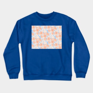 Orange and Blue Romantic Roses Crewneck Sweatshirt